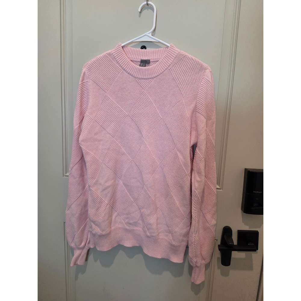 Sweaty Betty Sweater Womens Small Pink Diamond Knit Cotton Wool